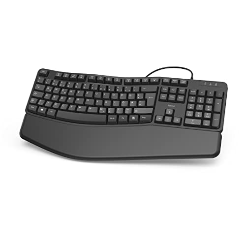 Hama Ergonomisch toetsenbord EKC-400, met palmsteun, zwart