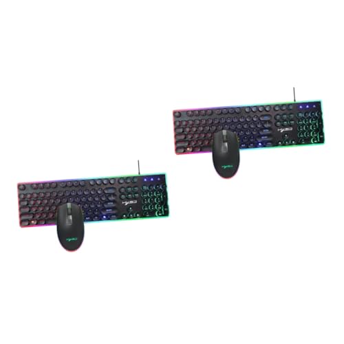 Homoyoyo 2 Sets toetsenbord muis usb-gaming gaming-toetsenbordmuis LED gaming-toetsenbord geleid toetsenbord bedrade toetsenborden verlicht toetsenbord schijnen combinatie v300 plastic