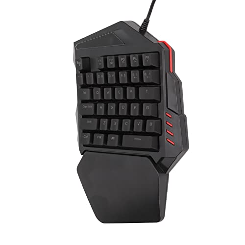 GOWENIC Gaming-toetsenbord met één Hand, RGB-achtergrondverlichting met 35 Toetsen, Bedraad Gametoetsenbord met één Hand, Draagbaar Mini-gamingtoetsenbord, met G1/G2-toetsen Macro-opname, voor Pc-gamer