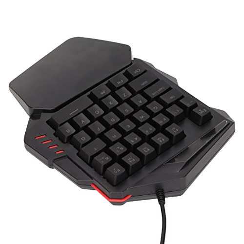 CCYLEZ Eenhandig Gaming-toetsenbord, Macro-opname Bedraad Toetsenbord, Half Gaming-toetsenbord, 35 Toetsen, met RGB-licht, Ergonomische Toetsindeling, G1/G2-toetsen, voor Gaming