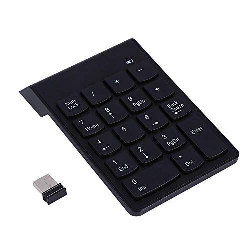 M ugast 2.4G draadloos numeriek toetsenbord, 18 toetsen Ultradun numeriek toetsenbord (automatische slaapmodus) met mini-USB-ontvanger voor tafel PC/laptop