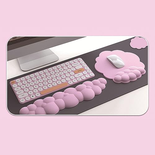 Sorandy Leuke Polssteunset, Cloud Mouse Keyboard Polssteun, Zacht Voorkom Vervorming Memory Foam Polssteun, Toetsenbord Polssteun voor Computer Toetsenbord Laptop Thuiskantoor (Rozet)