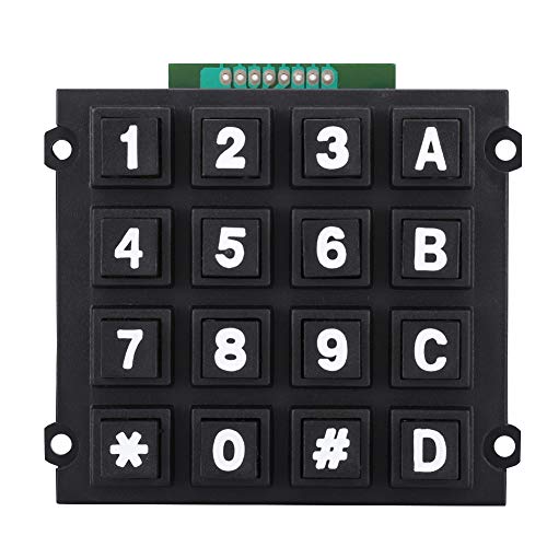 ASHATA 4x4 Matrix 16 Keypad Toetsenbord Module 16 Knop voor MCU Arduino, Toetsenbord Modules met 16 toetsen 4x4 Drukknopen Externe Big Keypad voor MCU