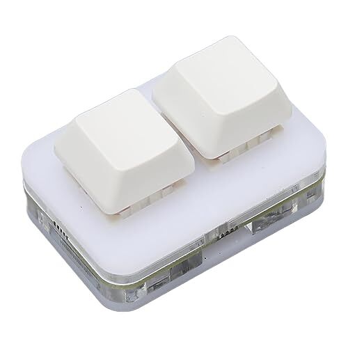 Qcwwy Ondersteuning voor Macro-programmeertoetsenbord Hot Swap USB 2 Key Mini Keyboard Professional Plug and Play voor voor OS X voor Tablet (Wit)