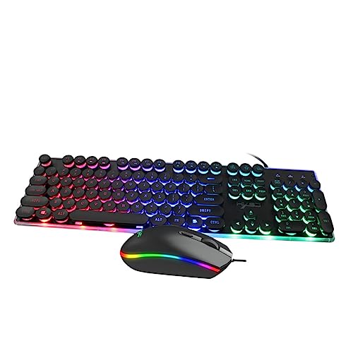 Gadpiparty 1 Set Toetsenbord Muis Led Gaming-toetsenbord Ergonomisch Gaming-toetsenbord Gaming-toetsenbordmuis Bedrade Bekabeld Gamen Ergonomisch Gamen Bedraad Toetsenbord Usb V300 Plastic