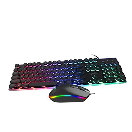 Hemoton 1 Set Toetsenbord Muis Bedraad Toetsenbord Mechanische Toetsenborden Bekabeld Gamen Rgb Gaming-toetsenbord Ergonomisch Gamen Geleid Toetsenbord Usb-gaming Bedrade Plastic V300