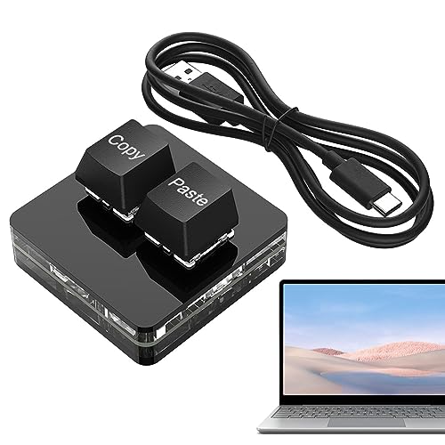 mawel Mini-toetsenbord met 2 toetsen Hot-swap-gametoetsenborden met 2 toetsen, RGB-toetsenbord met achtergrondverlichting kopiëren en plakken, toetsenbord met 2 toetsen kopiëren en plakken met USB C-kabel