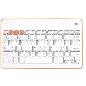 SilverHT Draadloze Bluetooth Toetsenbord Oranje en Wit voor Tablets SilverHT Draadloze Bluetooth Toetsenbord Oranje en Wit voor Tablets