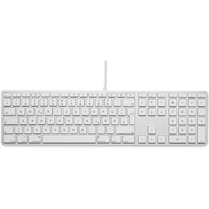 LMP KB-1243 bekabeld USB-toetsenbord met cijferblok en USB-hub Duits voor Apple,zilver LMP KB-1243 bekabeld USB-toetsenbord met cijferblok en USB-hub Duits voor Apple,zilver