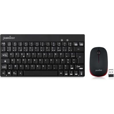 Perixx PERIDUO-712, Ensemble Clavier Souris Mini Sans Fil Pour Windows 12 Touches Multimédia, Noir, AZERTY Perixx PERIDUO-712, Ensemble Clavier Souris Mini Sans Fil Pour Windows 12 Touches Multimédia, Noir, AZERTY