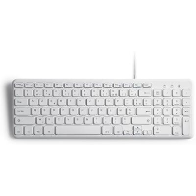 Perixx PERIBOARD-213W USB-toetsenbord, bekabeld en stil, 36,7 x 12,1 x 1,8 cm, compact design met cijferblok, Frans AZERTY, wit Perixx PERIBOARD-213W USB-toetsenbord, bekabeld en stil, 36,7 x 12,1 x 1,8 cm, compact design met cijferblok, Frans AZERTY, wit