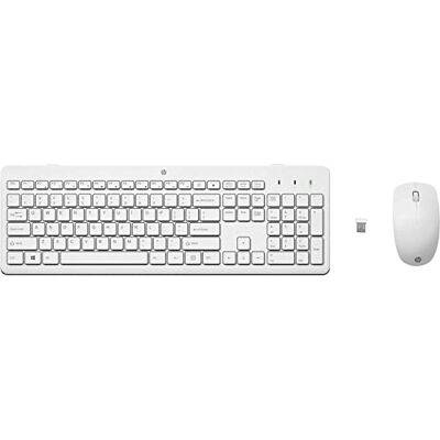 HP Draadloos toetsenbord en muis (1600 dpi, batterij tot 16 maanden, USB-A-poort, LED-indicatoren, Windows 7, 8, 10 en Mac OS 10.1 hoger), Spaans QWERTY-toetsenbord, wit HP Draadloos toetsenbord en muis (1600 dpi, batterij tot 16 maanden, USB-A-poort, LED-indicatoren, Windows 7, 8, 10 en Mac OS 10.1 hoger), Spaans QWERTY-toetsenbord, wit