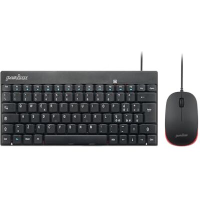 Perixx PERIDUO-212 Set muis en toetsenbord klein bedraad voor Windows, snelkeuzetoetsen en multimedia, Italiaanse QWERTY-lay-out, zwart Perixx PERIDUO-212 Set muis en toetsenbord klein bedraad voor Windows, snelkeuzetoetsen en multimedia, Italiaanse QWERTY-lay-out, zwart