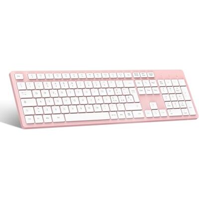 LeadsaiL Draadloos toetsenbord, draadloos toetsenbord in volledige grootte, Italiaanse QWERTY-lay-out, ergonomische USB-lay-out, 2,4 GHz met numeriek toetsenblok voor pc, laptop, Mac OS, Macbook Pro LeadsaiL Draadloos toetsenbord, draadloos toetsenbord in volledige grootte, Italiaanse QWERTY-lay-out, ergonomische USB-lay-out, 2,4 GHz met numeriek toetsenblok voor pc, laptop, Mac OS, Macbook Pro