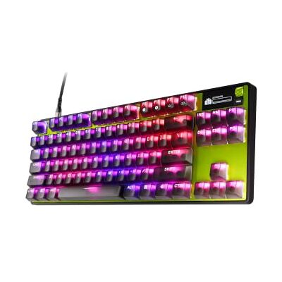 SteelSeries APEX PRO TKL 3e generatie gaming toetsenbord Speed Edition Cyber- US QWERTY analoge magneetschakelaar met 35g veergewicht, QuickSet, Rapid Trigger, Rapid Tap SteelSeries APEX PRO TKL 3e generatie gaming toetsenbord Speed Edition Cyber- US QWERTY analoge magneetschakelaar met 35g veergewicht, QuickSet, Rapid Trigger, Rapid Tap