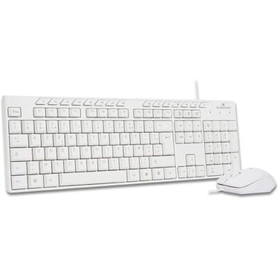 Bluestork Media Office toetsenbord en muis, bekabeld, USB, wit, AZERTY FR USB-kabel, ergonomisch, stil, responsieve muis, wit, compatibel met PC/Linux Bluestork Media Office toetsenbord en muis, bekabeld, USB, wit, AZERTY FR USB-kabel, ergonomisch, stil, responsieve muis, wit, compatibel met PC/Linux