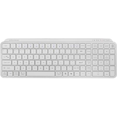 Mars Gaming MK-SILENKEYS, Spaans, Draadloos Compact Full-Format Toetsenbord, Laag Profiel, Stille Schaar Schakelaars, Copilot AI-toets, Bluetooth 5.1 Dual + 2.4GPRO, 200u Batterij, PC/Mac, Wit Mars Gaming MK-SILENKEYS, Spaans, Draadloos Compact Full-Format Toetsenbord, Laag Profiel, Stille Schaar Schakelaars, Copilot AI-toets, Bluetooth 5.1 Dual + 2.4GPRO, 200u Batterij, PC/Mac, Wit