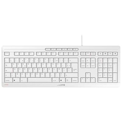 CHERRY STREAM KEYBOARD, Bedraad Toetsenbord, Franse Indeling (AZERTY), Fluisterstille Toetsaanslag, Uniek Typgevoel, Plat Ontwerp, USB-A Verbinding, Wit-Grijs CHERRY STREAM KEYBOARD, Bedraad Toetsenbord, Franse Indeling (AZERTY), Fluisterstille Toetsaanslag, Uniek Typgevoel, Plat Ontwerp, USB-A Verbinding, Wit-Grijs