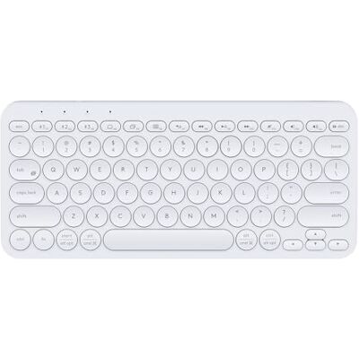 Aptiq Draadloos compact Bluetooth-toetsenbord wit QWERTY comfortabel ergonomisch verbindt meerdere apparaten oplaadbaar Aptiq Draadloos compact Bluetooth-toetsenbord wit QWERTY comfortabel ergonomisch verbindt meerdere apparaten oplaadbaar