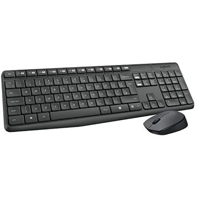 Logitech MK235 Draadloos Toetsenbord- en Muiscombinatie voor Windows, Italiaans QWERTY indeling Grijs Unifying USB-ontvanger 2,4 GHz draadloos, 15 toetsen FN, lange batterijduur, pc, laptop, Italiaanse QWERTY lay-out, grijs Logitech MK235 Draadloos Toetsenbord- en Muiscombinatie voor Windows, Italiaans QWERTY indeling Grijs Unifying USB-ontvanger 2,4 GHz draadloos, 15 toetsen FN, lange batterijduur, pc, laptop, Italiaanse QWERTY lay-out, grijs