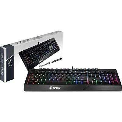 MSI VIGOR GK20 US LAYOUT Gaming Toetsenbord QWERTY (bekabeld, Membraan Switch, Zwart) MSI VIGOR GK20 US LAYOUT Gaming Toetsenbord QWERTY (bekabeld, Membraan Switch, Zwart)