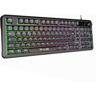 THE G-LAB KEYZ Caesium EX B Gaming-toetsenbord, USB, 98% regenboog, PC/consoles THE G-LAB KEYZ Caesium EX B Gaming-toetsenbord, USB, 98% regenboog, PC/consoles
