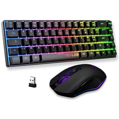 THE G-LAB Pacchetto gaming wireless 2 in 1 COMBO HYDRO Tastiera a membrana silenziosa e reattiva + mouse Nero THE G-LAB Pacchetto gaming wireless 2 in 1 COMBO HYDRO Tastiera a membrana silenziosa e reattiva + mouse Nero