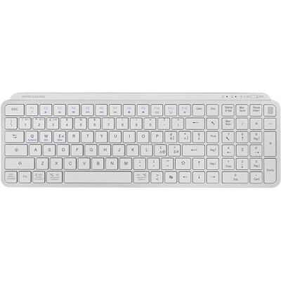 Mars Gaming MK-SILENKEYS, Italiaans, Draadloos Compact Full-Format Toetsenbord, Laag Profiel, Stille Schaar Schakelaars, Copilot AI-toets, Bluetooth 5.1 Dual + 2.4GPRO, 200u Batterij, PC/Mac, Wit Mars Gaming MK-SILENKEYS, Italiaans, Draadloos Compact Full-Format Toetsenbord, Laag Profiel, Stille Schaar Schakelaars, Copilot AI-toets, Bluetooth 5.1 Dual + 2.4GPRO, 200u Batterij, PC/Mac, Wit