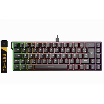 THE G-LAB Keyz Titanium HE Gaming-toetsenbord, magnetisch, 65% Hot Swap AZERTY FR, magnetische schakelaar, Hall Effect, formaat 65%, Hot Swap, RGB, compatibel met PC/PS4/PS5/Xbox THE G-LAB Keyz Titanium HE Gaming-toetsenbord, magnetisch, 65% Hot Swap AZERTY FR, magnetische schakelaar, Hall Effect, formaat 65%, Hot Swap, RGB, compatibel met PC/PS4/PS5/Xbox