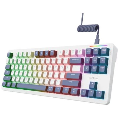 GXTrust Xyra TKL Gasket Mechanisch Gaming Toetsenbord US Layout (QWERTY) Creamy, Hot Swappable, 5-pins Lineaire 60M Leobog-switches, 80% (Tenkeyless), RGB-verlichting GXTrust Xyra TKL Gasket Mechanisch Gaming Toetsenbord US Layout (QWERTY) Creamy, Hot Swappable, 5-pins Lineaire 60M Leobog-switches, 80% (Tenkeyless), RGB-verlichting