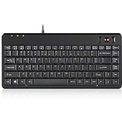 Perixx PERIBOARD-505H PLUS, bedrade keyboard met trackball en 2 USB-hubs 14mm Trackball QWERTY lay-out US Perixx PERIBOARD-505H PLUS, bedrade keyboard met trackball en 2 USB-hubs 14mm Trackball QWERTY lay-out US