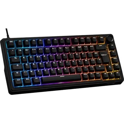 THE G-LAB KEYZ Elite 300 HE Black Magnetisch gaming toetsenbord Hall Effect 75% AZERTY FR, Bedraad USB, 8000 Hz Rapid Trigger, Verstelbare Actuatie 0,01 mm, PBT Hot-Swap, RGB & Macro Windows/Mac Magnetische schakelaar, Hall Effect, formaat 75%, 8000 Hz THE G-LAB KEYZ Elite 300 HE Black Magnetisch gaming toetsenbord Hall Effect 75% AZERTY FR, Bedraad USB, 8000 Hz Rapid Trigger, Verstelbare Actuatie 0,01 mm, PBT Hot-Swap, RGB & Macro Windows/Mac Magnetische schakelaar, Hall Effect, formaat 75%, 8000 Hz
