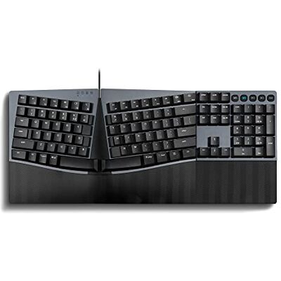 Perixx PERIBOARD-535RD Ergonomisch mechanisch gesplitst toetsenbord met bedraad rode lineaire schakelaars met laag profiel programmeerbare functie met macrotoetsen compatibel met Windows en Mac Perixx PERIBOARD-535RD Ergonomisch mechanisch gesplitst toetsenbord met bedraad rode lineaire schakelaars met laag profiel programmeerbare functie met macrotoetsen compatibel met Windows en Mac