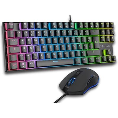 THE G-LAB Combo Mercury EX – bekabelde gaming-toetsenbord en gaming-muis – mechanisch toetsenbord TKL, rode schakelaar, RGB met 20 lichtmodi – gamingmuis 7200 DPI voor PC/PS4/PS5/Xbox THE G-LAB Combo Mercury EX – bekabelde gaming-toetsenbord en gaming-muis – mechanisch toetsenbord TKL, rode schakelaar, RGB met 20 lichtmodi – gamingmuis 7200 DPI voor PC/PS4/PS5/Xbox