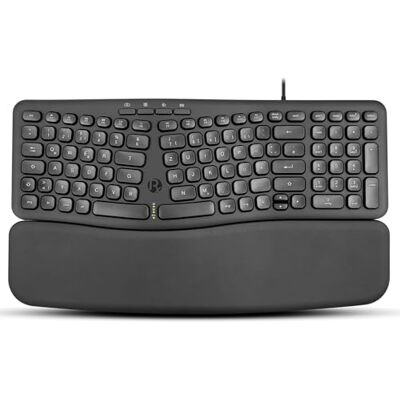 Perixx PERIBOARD-536B Ergonomisch compact toetsenbord met USB-poort, geïntegreerd nummerblok, afneembare polssteun, stil typen, 417 × 238 × 29 mm, zwart, Duitse QWERTZ-lay-out Perixx PERIBOARD-536B Ergonomisch compact toetsenbord met USB-poort, geïntegreerd nummerblok, afneembare polssteun, stil typen, 417 × 238 × 29 mm, zwart, Duitse QWERTZ-lay-out
