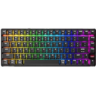 Xtrfy CHERRY K33 Compact Wireless, Draadloos Mem-chanical Gamingtoetsenbord, 75%-Formaat, Multi-Device Toetsenbord, RGB-Verlichting, IP54 Stof- en Spatwaterbestendig, US-Indeling (QWERTY), Zwart Xtrfy CHERRY K33 Compact Wireless, Draadloos Mem-chanical Gamingtoetsenbord, 75%-Formaat, Multi-Device Toetsenbord, RGB-Verlichting, IP54 Stof- en Spatwaterbestendig, US-Indeling (QWERTY), Zwart