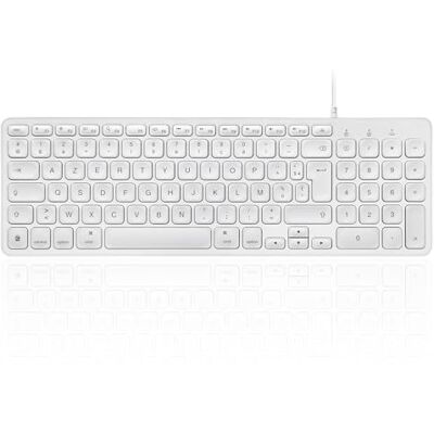 Perixx PERIBOARD-333MW Compact toetsenbord met achtergrondverlichting voor Mac met kabel – dunne schaartoetsen met grote letters – witte led – Franse AZERTY-lay-out Perixx PERIBOARD-333MW Compact toetsenbord met achtergrondverlichting voor Mac met kabel – dunne schaartoetsen met grote letters – witte led – Franse AZERTY-lay-out