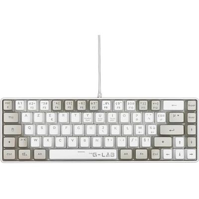 THE G-LAB Keyz Hydrogen Gaming-toetsenbord, semi-mechanisch, 60% RGB USB-kabel, 60% compact, semi-mechanisch, meerkleurige achtergrondverlichting, stil, wit/grijs THE G-LAB Keyz Hydrogen Gaming-toetsenbord, semi-mechanisch, 60% RGB USB-kabel, 60% compact, semi-mechanisch, meerkleurige achtergrondverlichting, stil, wit/grijs