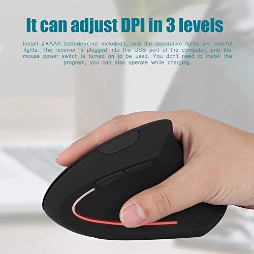 Akozon L-handed 2,4GHz USB Omic Verticale Ical-muis voor Pc Leukere Laptop Multifunctioneel Accessoire voor Thuisgebruik