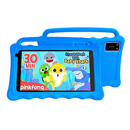 BYYBUO 7 inch tablet voor kinderen, Android 12, kindertablet, 2 GB RAM + 32 GB geheugen, peutertablet met Kidoz Parental Control app, educatieve spelletjes, kinderen (blauw)