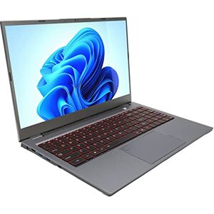 mlida Ultradunne Laptop 8000mAh 16GB RAM 256GB SSD Oogbescherming 15,6-inch Laptop Zilvergrijs 9e Generatie I7 CPU Groot Touchpad met Vingerafdruklezer voor Werk (16+256G EU-stekker)