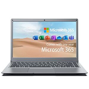 jumper Laptop Microsoft Office 365, 13,3 inch FHD notebook (4GB DDR3, 64GB eMMC, uitbreidbaar geheugen 1TB SSD en 256GB TF, dualband WiFi, Windows 10, Bluetooth 4.2, Intel Celeron N3350) grijs