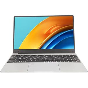 RTLR Kantoorlaptop, Vingerafdruklezer Laptopcomputer 16GB RAM 256GB ROM 15,6 Inch Quad-core CPU 100‑240V voor Werk (16+256G EU-stekker)