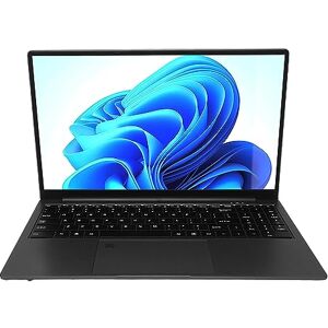 Lazmin112 15,6-inch Laptop met Celeron-processor N5095, 16 GB RAM, 1920 X 1080 HD-scherm, Ontgrendeling met Vingerafdruk, 10 11, Multifunctioneel (16 GB + 256 GB EU-stekker)