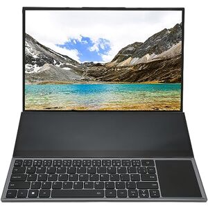 Topiky Laptop met Dubbel Scherm voor Win 11, 16 inch HD notebook met Hoofdscherm en 14 inch Full HD aanraakscherm, voor Core I7 10750H processor, Volledig Toetsenbord, (16 GB + 256 GB