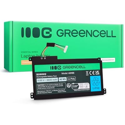 Green Cell Laptopaccu 11,55 V 3600 mAh 42 Wh Li-Poly voor ASUS VivoBook 14, 15, E410MA, L410MA, E410KA, E510MA, F414MA, L510MA, E510KA, E510MA – lange levensduur, nauwkeurige pasvorm Green Cell Laptopaccu 11,55 V 3600 mAh 42 Wh Li-Poly voor ASUS VivoBook 14, 15, E410MA, L410MA, E410KA, E510MA, F414MA, L510MA, E510KA, E510MA – lange levensduur, nauwkeurige pasvorm