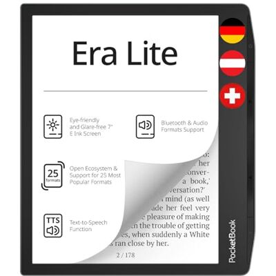 PocketBook Era Lite E-Reader, 7 inch E‑Ink Carta 1300 Display, 16 GB, IPX4, Bluetooth, SMARTlight, Stone Green DE/AT/CH-versie PocketBook Era Lite E-Reader, 7 inch E‑Ink Carta 1300 Display, 16 GB, IPX4, Bluetooth, SMARTlight, Stone Green DE/AT/CH-versie