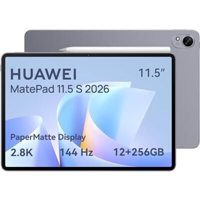 Huawei MatePad 11.5 S 2026 Tablet 2,8K 144Hz Ultrahelder PaperMatte display, 12+256 GB, 8800 mAh Batterij, 40 W SuperCharge, WiFi 6+, Bluetooth 5.2, Notes, GoPaint, met nieuw M-Pencil Pro Huawei MatePad 11.5 S 2026 Tablet 2,8K 144Hz Ultrahelder PaperMatte display, 12+256 GB, 8800 mAh Batterij, 40 W SuperCharge, WiFi 6+, Bluetooth 5.2, Notes, GoPaint, met nieuw M-Pencil Pro