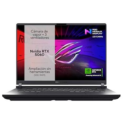 Asus ROG Strix G16 G615JMR-RV004 Gaming Laptop 40,6 cm (16 inch), WUXGA 165 Hz, Intel Core i7-14650HX, 32GB RAM, 1TB SSD, RTX 5060 8GB, zonder besturingssysteem, grijs, Eclipse, Spaans Asus ROG Strix G16 G615JMR-RV004 Gaming Laptop 40,6 cm (16 inch), WUXGA 165 Hz, Intel Core i7-14650HX, 32GB RAM, 1TB SSD, RTX 5060 8GB, zonder besturingssysteem, grijs, Eclipse, Spaans