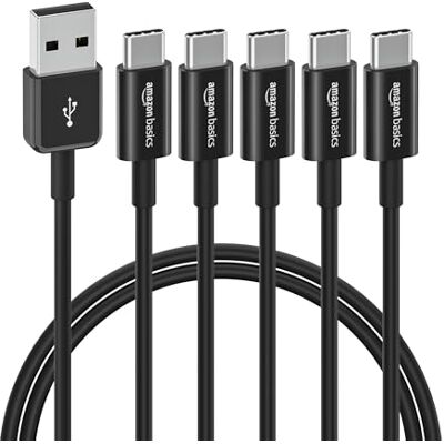 Amazon Basics USB C naar A Kabel - 5 Stuks - 0,9m - Zwart - USB 2.0 Amazon Basics USB C naar A Kabel - 5 Stuks - 0,9m - Zwart - USB 2.0